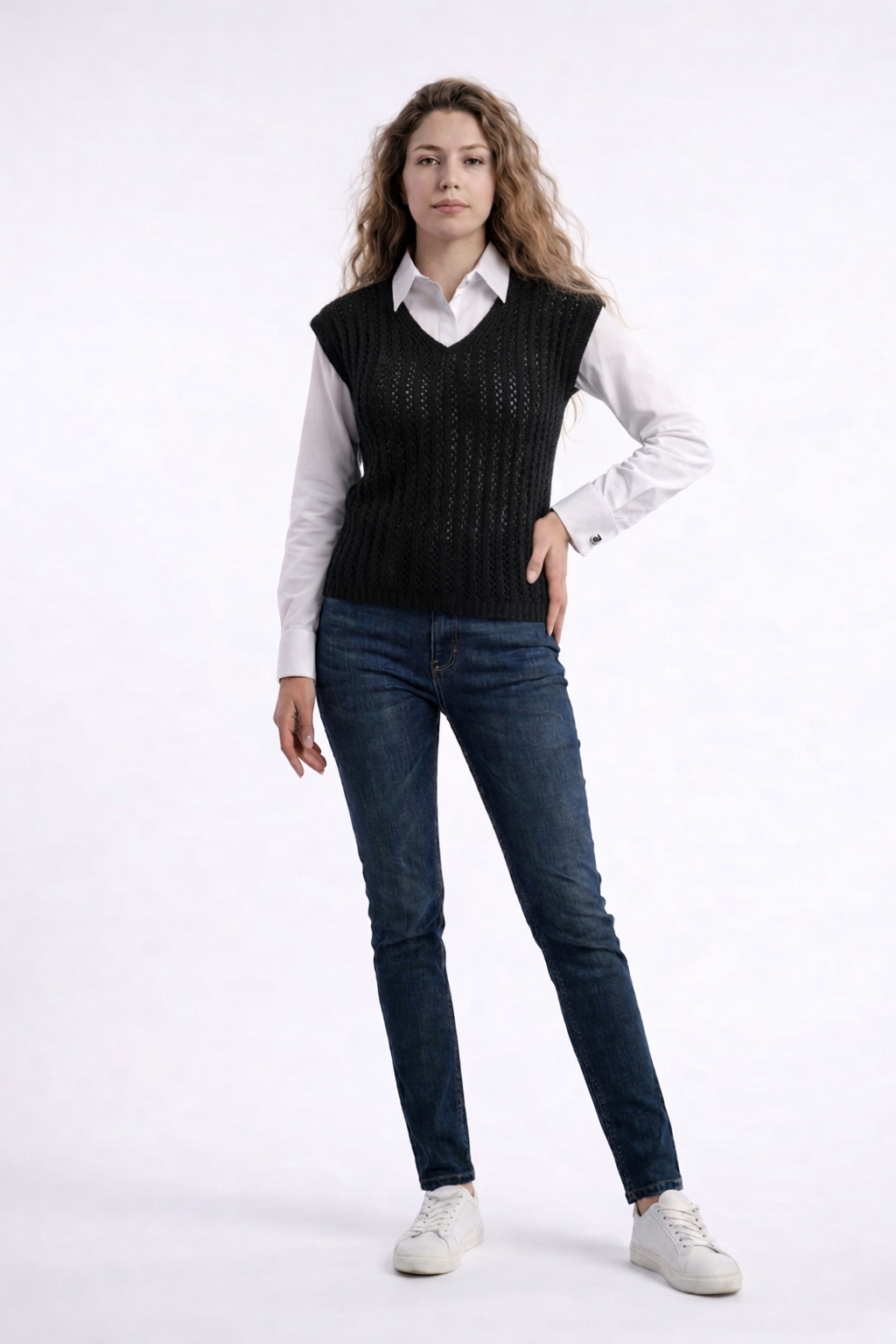 Black Summer Crochet Vest