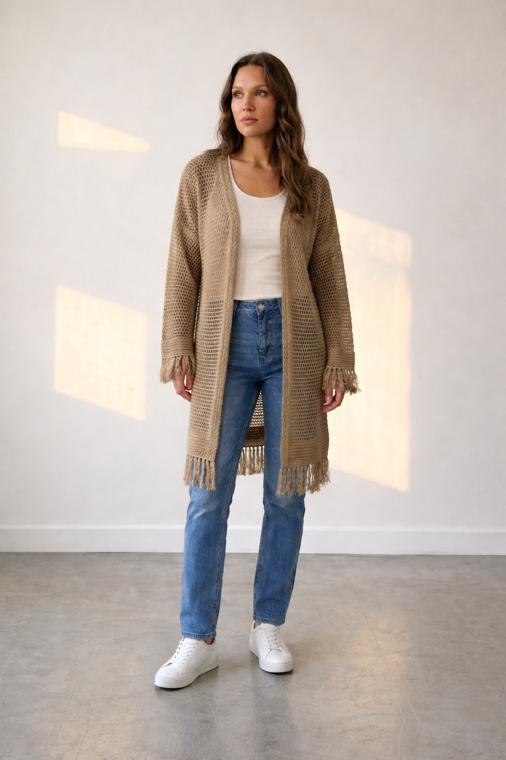 Latte Summer Crochet Jacket