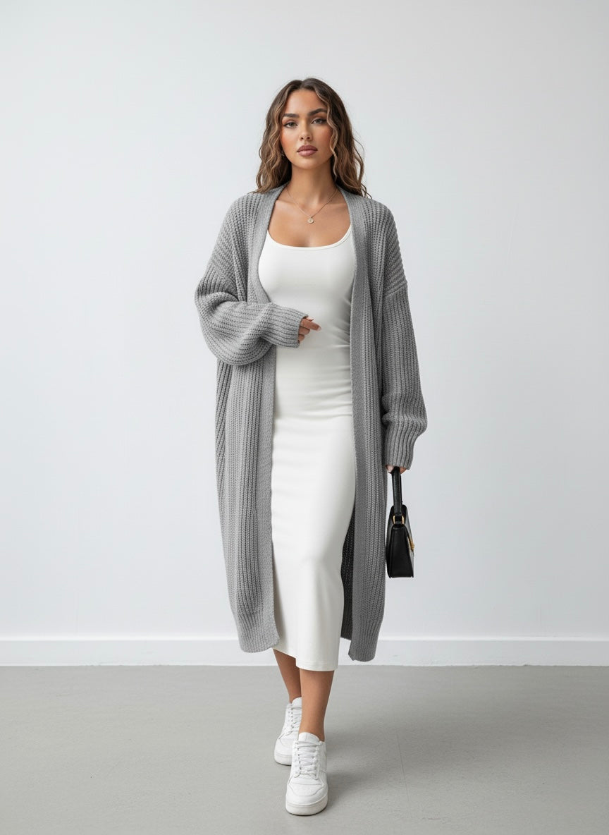 Grey Oversize Cardigan