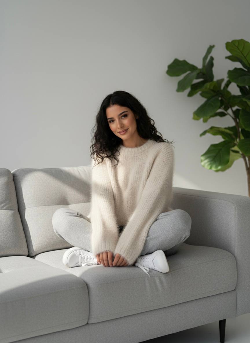 Off-White Mohair Oversize Sweater