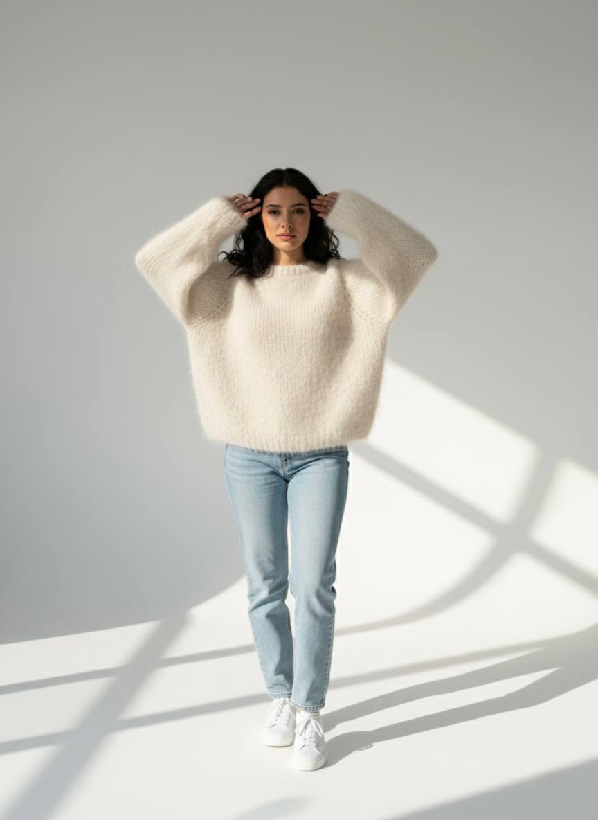 Off-White Mohair Oversize Sweater