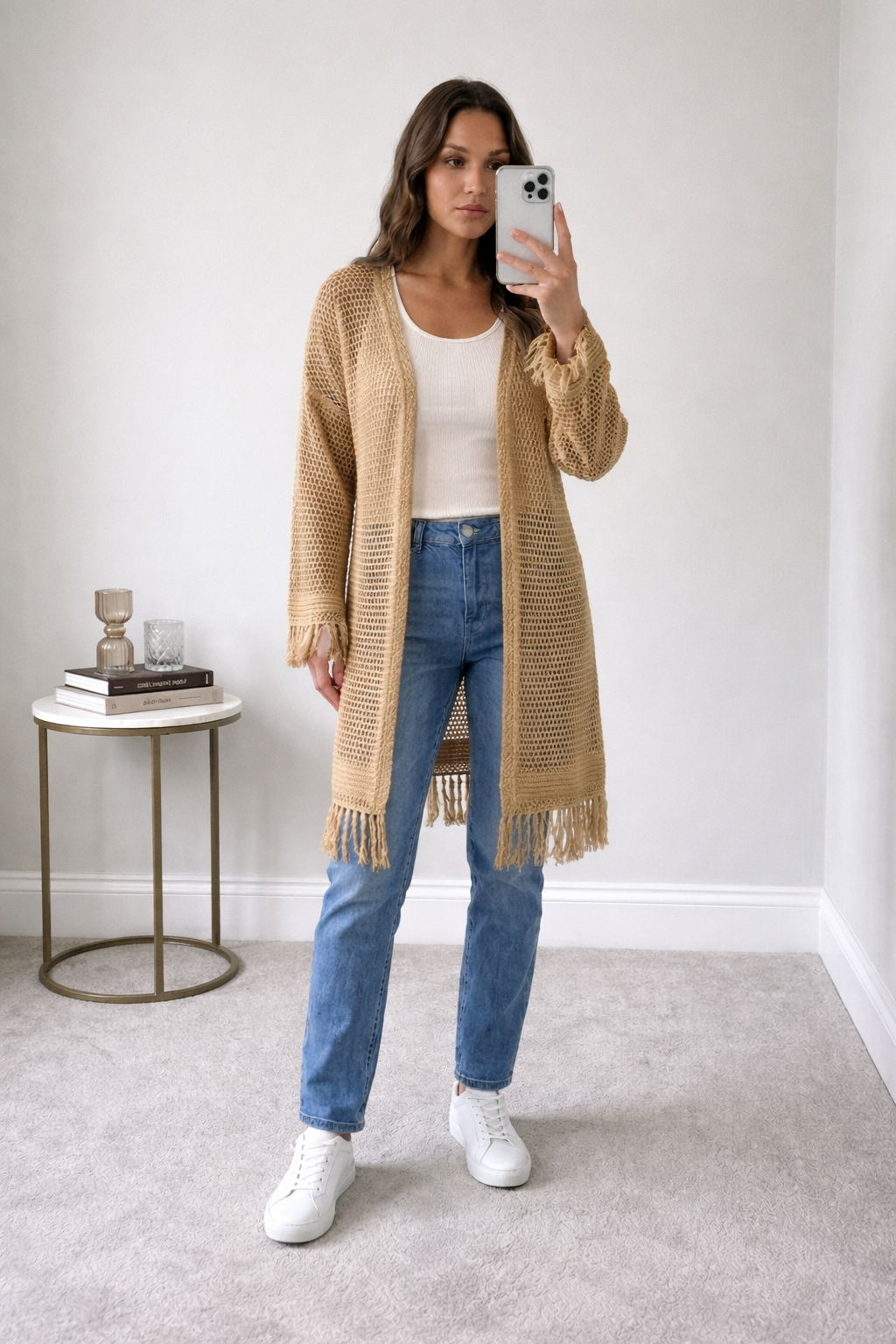 Latte Summer Crochet Jacket