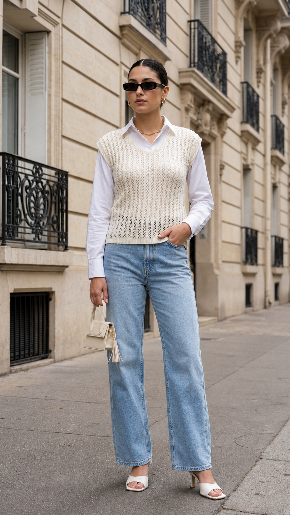 OffWhite Summer Crochet Vest