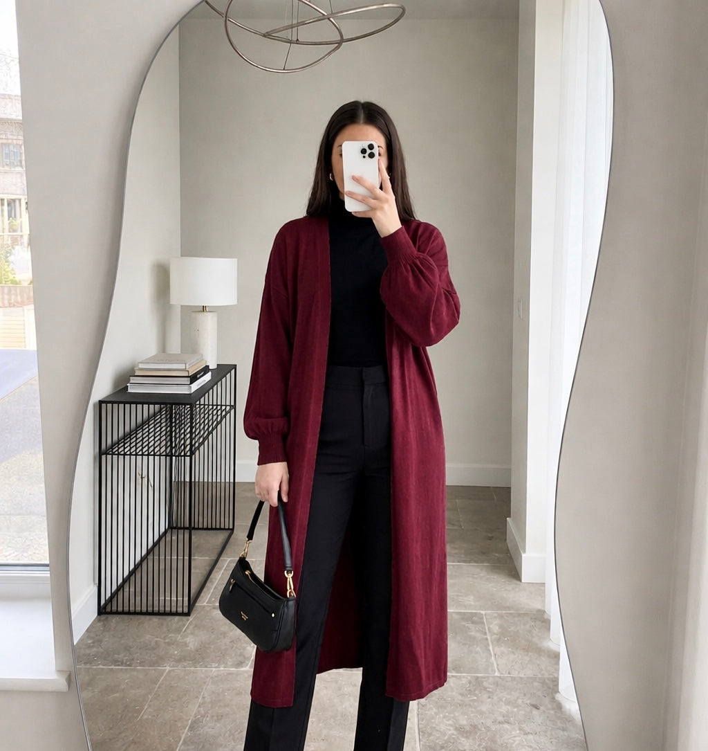 Burgundy spring Cardigan