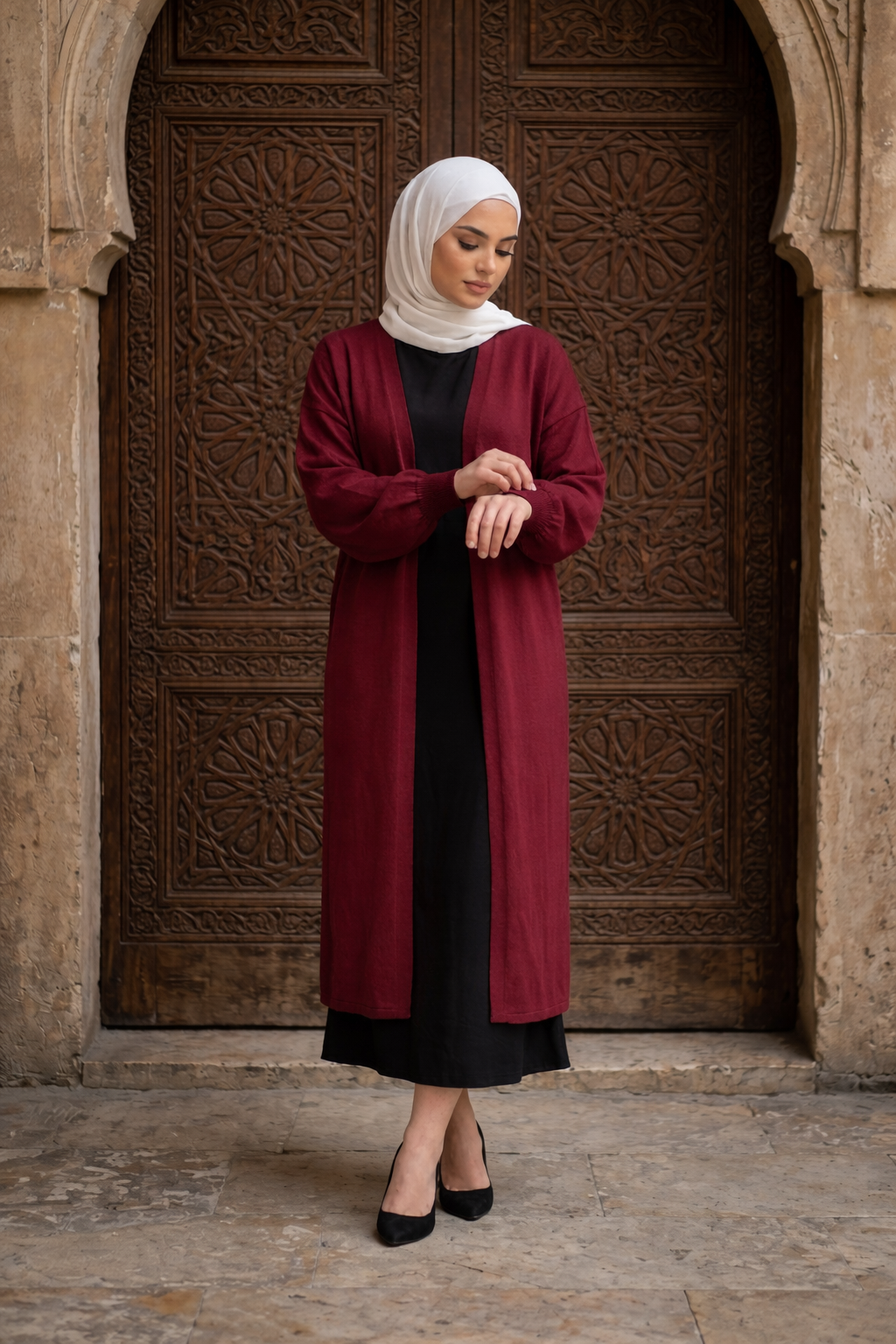 Burgundy spring Cardigan