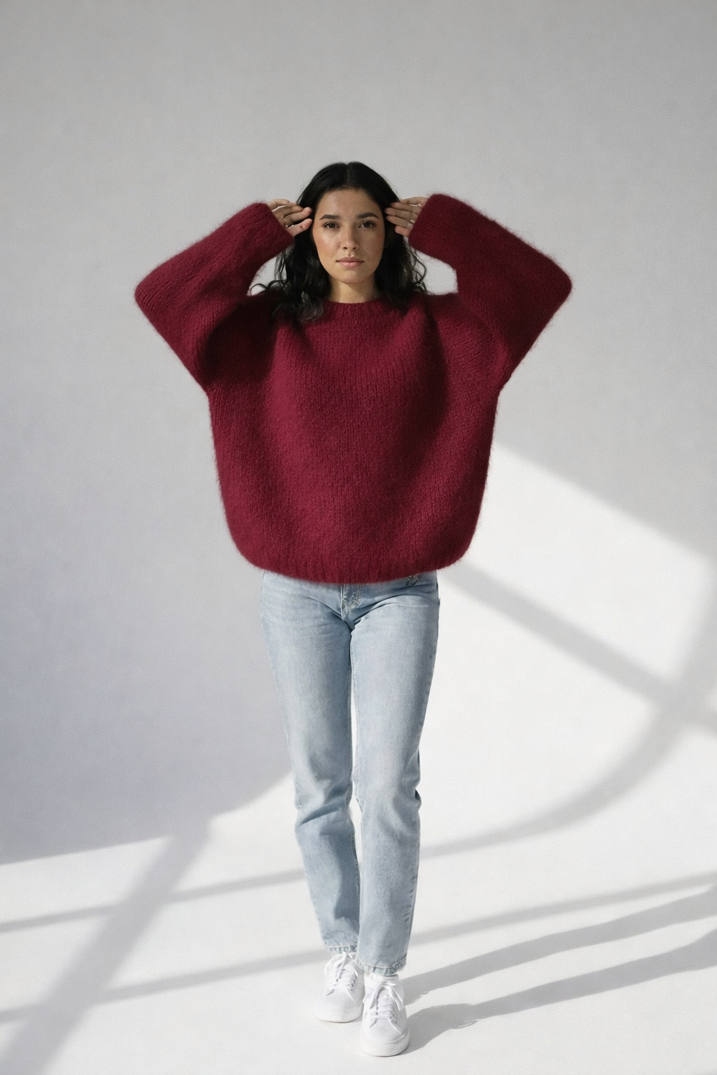 Burgundy Mohair Oversize Sweater