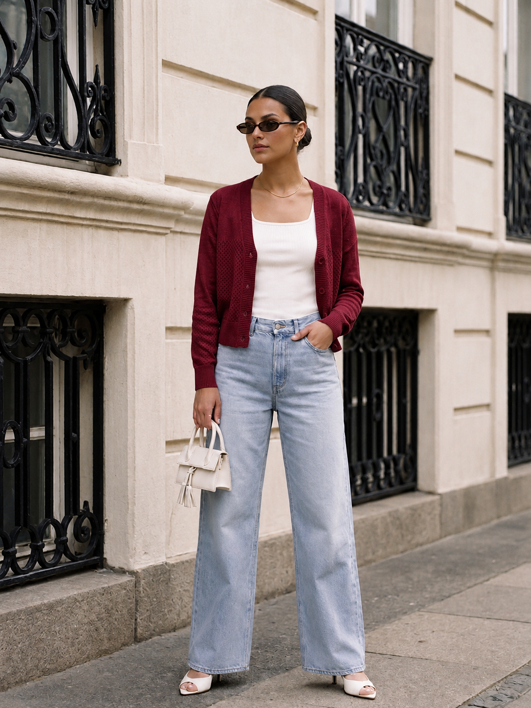 Burgundy SUMMER DOTS JACKET